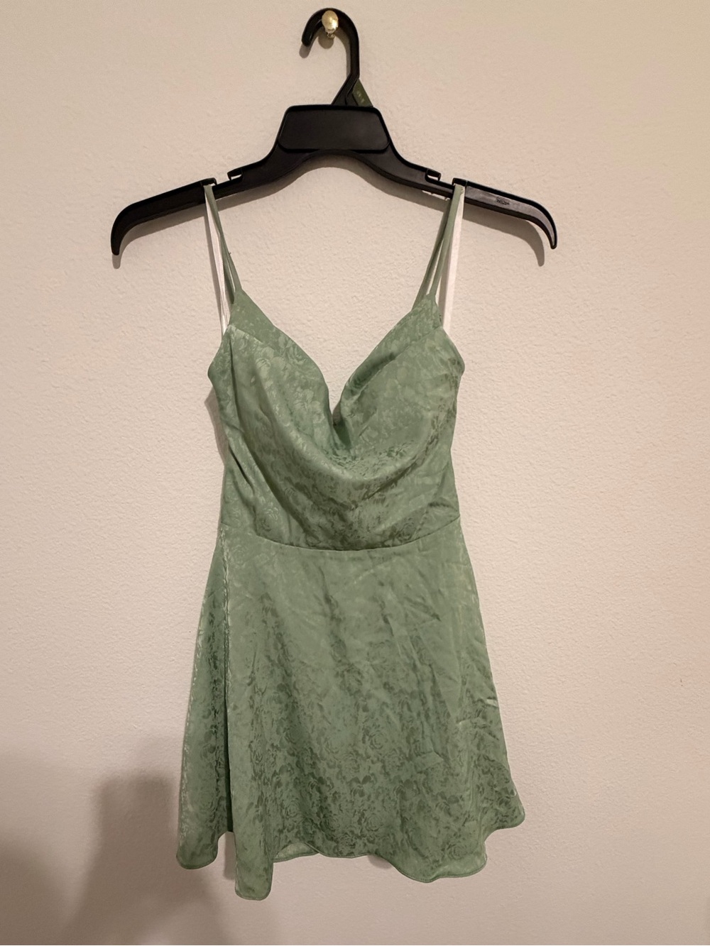 Sage Green Spaghetti Strap Mini Dress